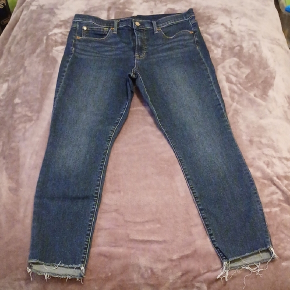 GAP Denim - GAP Blue Cropped Ankle Jeans with Faded Finish